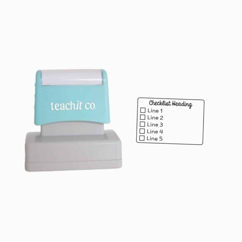 Checklist Pre-Inked Stamp - 30x50mm | Teachit Co