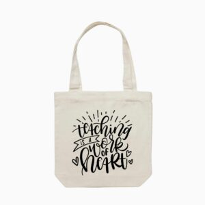 Teaching is a work of heart tote bag