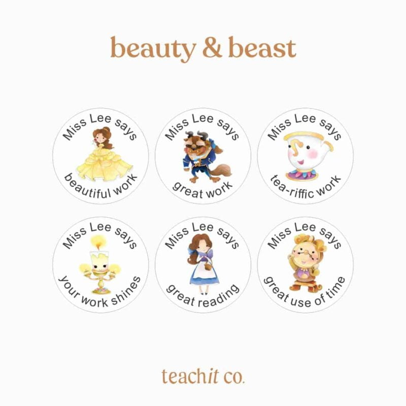 Beauty and beast stickers