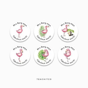 Flamingo Merit Stickers