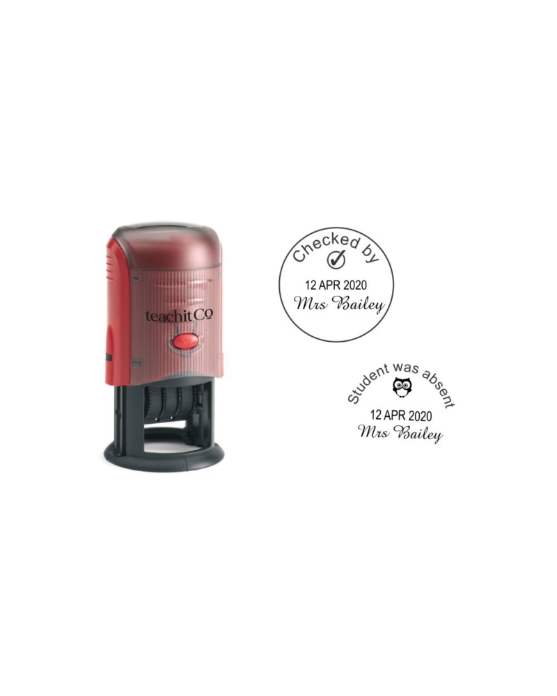 Name + Date Stamp Round teachit Co