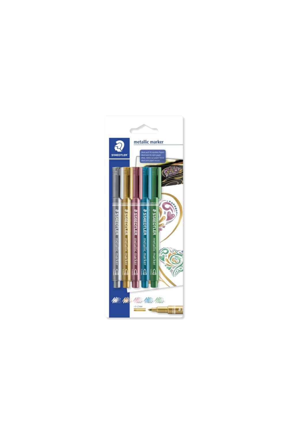 Staedtler Permanent Markers Metallic Assorted Pk5 teachit Co
