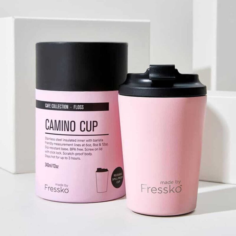 Reusable coffee cup pink