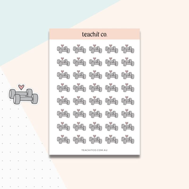 Planner Stickers Dumbbell Weights