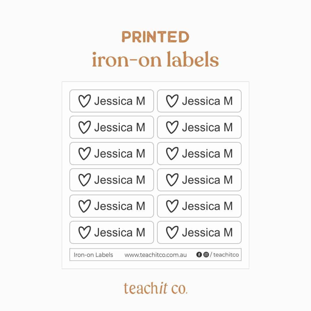 15 Round iron-on Kids Name Labels for Clothes, Color & Permanent Name  Labels