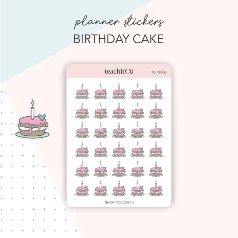 Birthday Cake Planner Stickers