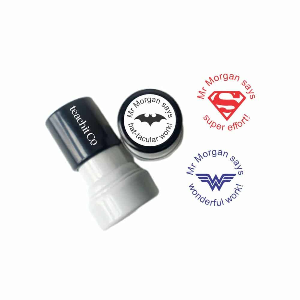 Superhero Teacher Rubber Stamp, Custom Teacher Stamp, Personalized