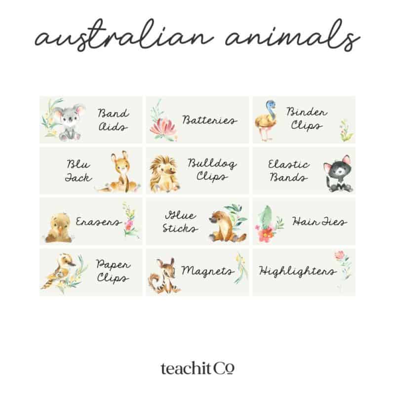 Teacher Toolbox Labels Australian Animals