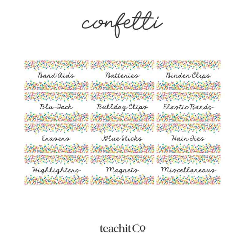 Teacher Toolbox Labels Confetti
