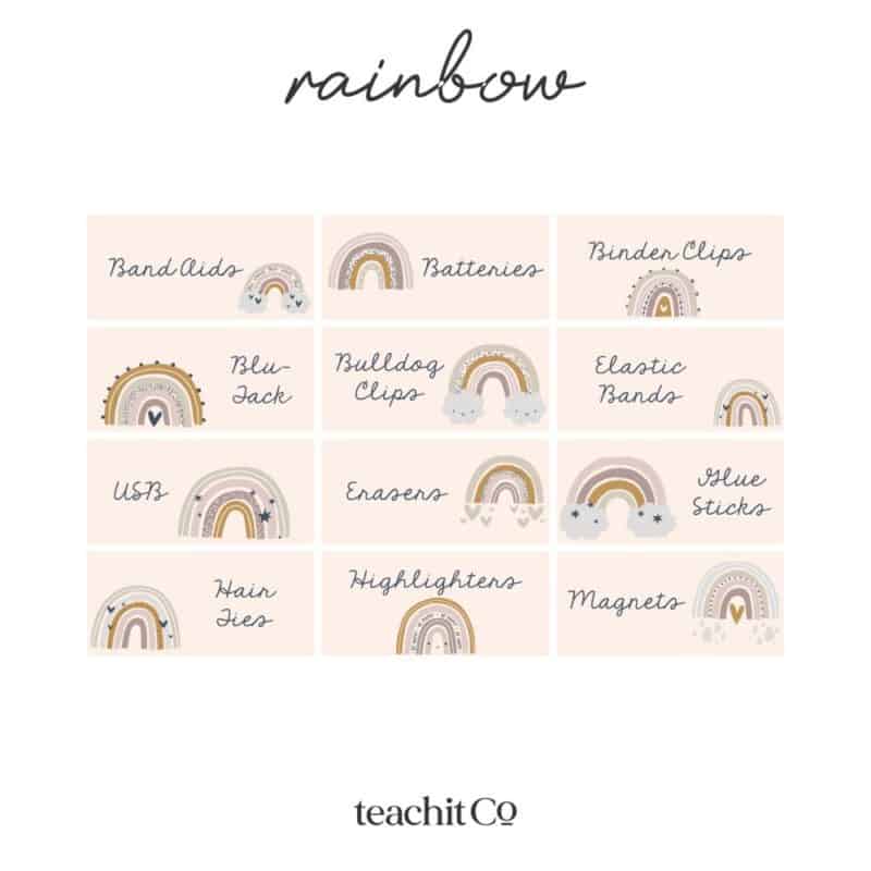 Teacher Toolbox Labels Rainbow