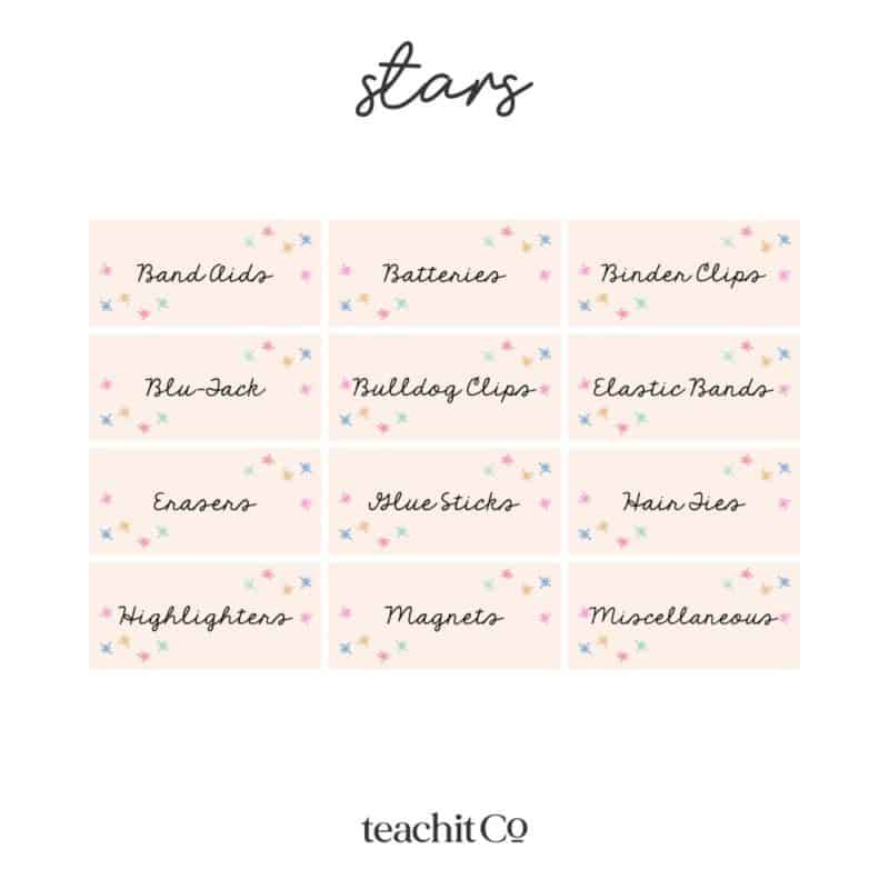 Teacher Toolbox Labels Stars