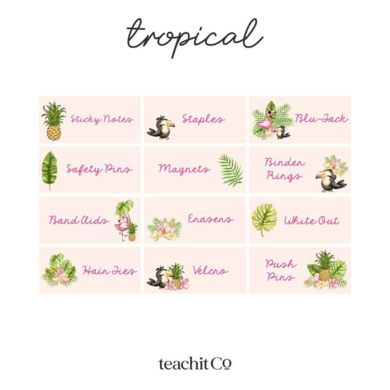 Teacher Toolbox Labels Tropical