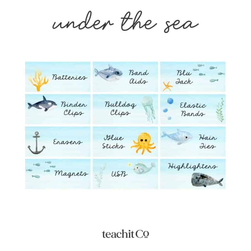 Teacher Toolbox Labels Under The Sea