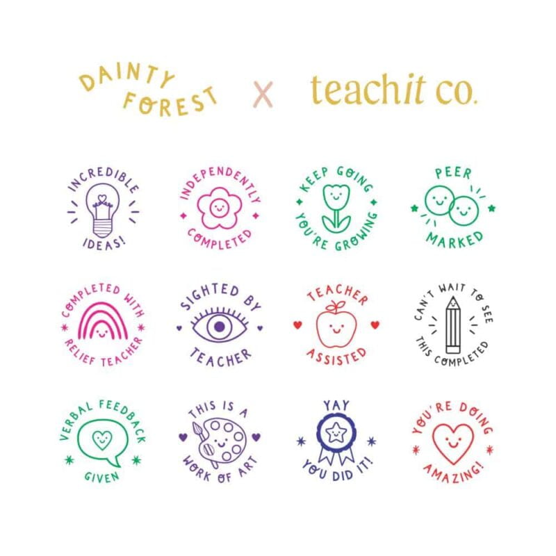 Dainty Forest x teachit Co stamp collaboration