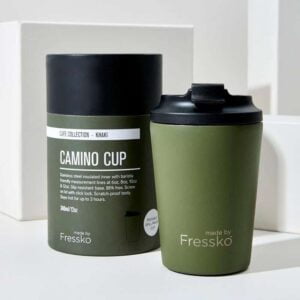 Reusable coffee cup khaki