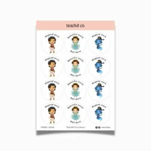 Genie teacher stickers