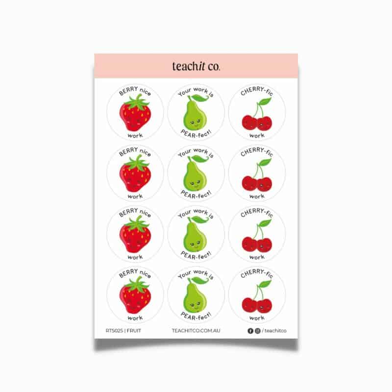fruit teacher stickers
