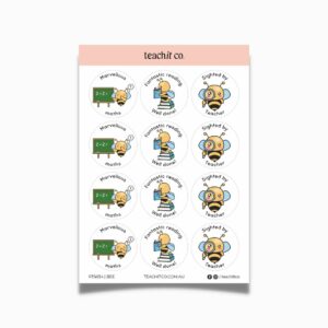 bee teacher stickers