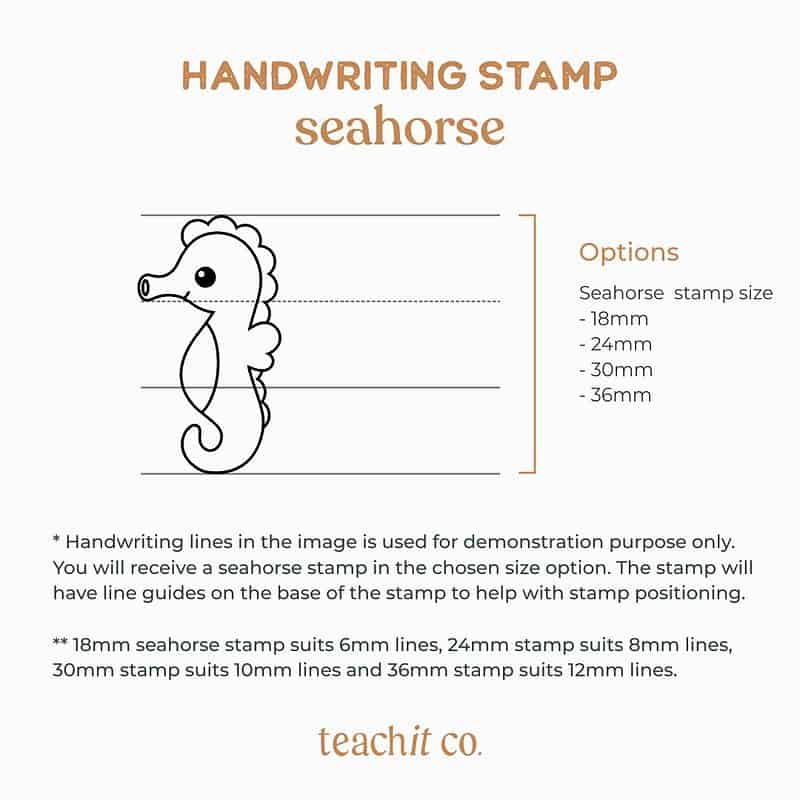 Handwriting seahorse stamp