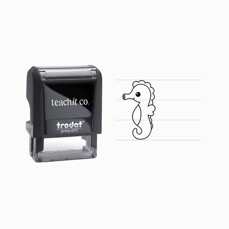 Handwriting seahorse stamp