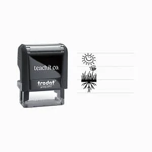Handwriting stamp sky, dirt, grass