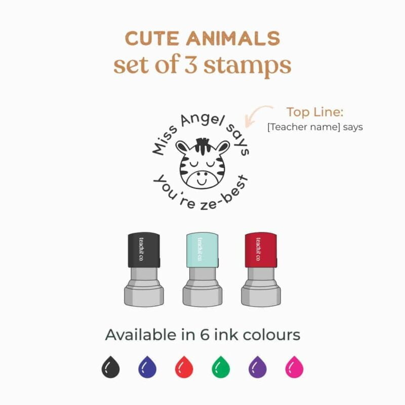 Cute animal set of 3 stamps