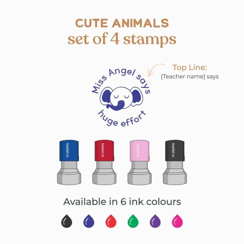 Cute animal set of 4 stamps