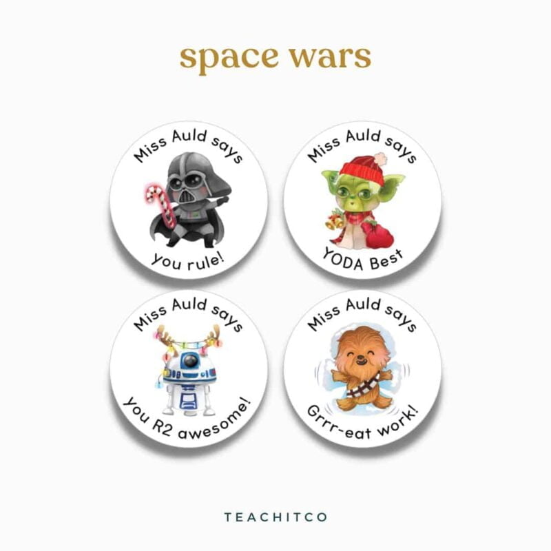 christmas space wars stickers