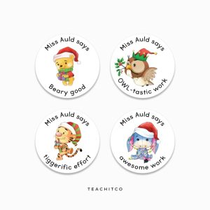 Christmas Bear Merit Stickers
