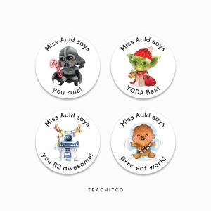 Christmas Space Merit Stickers
