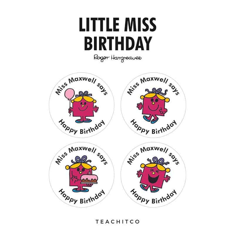 Little Miss Birthday stickers