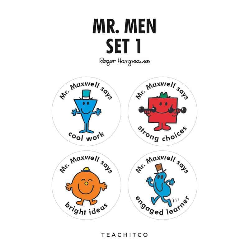 Mr. Men personalised stickers