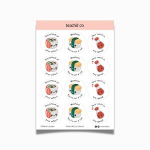 Ready to ship sushi stickers