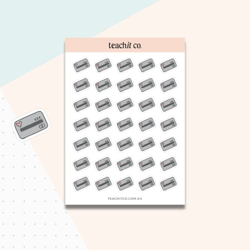 Credit card planner stickers