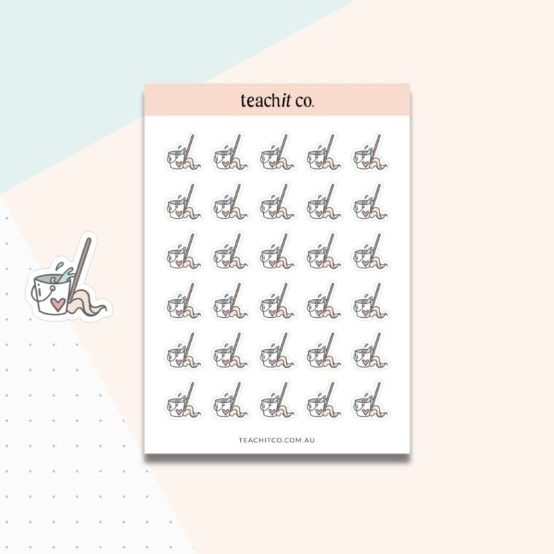 Mop and Bucket Planner Stickers