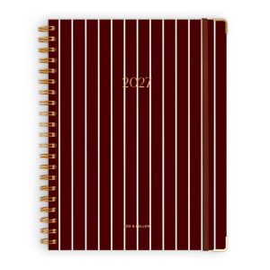 Fox & Fallow 2027 Academic A4 Planner | Merlot Pinstripe
